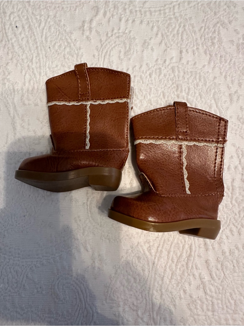 American Girl Doll Brown Faux-Leather Western Boots